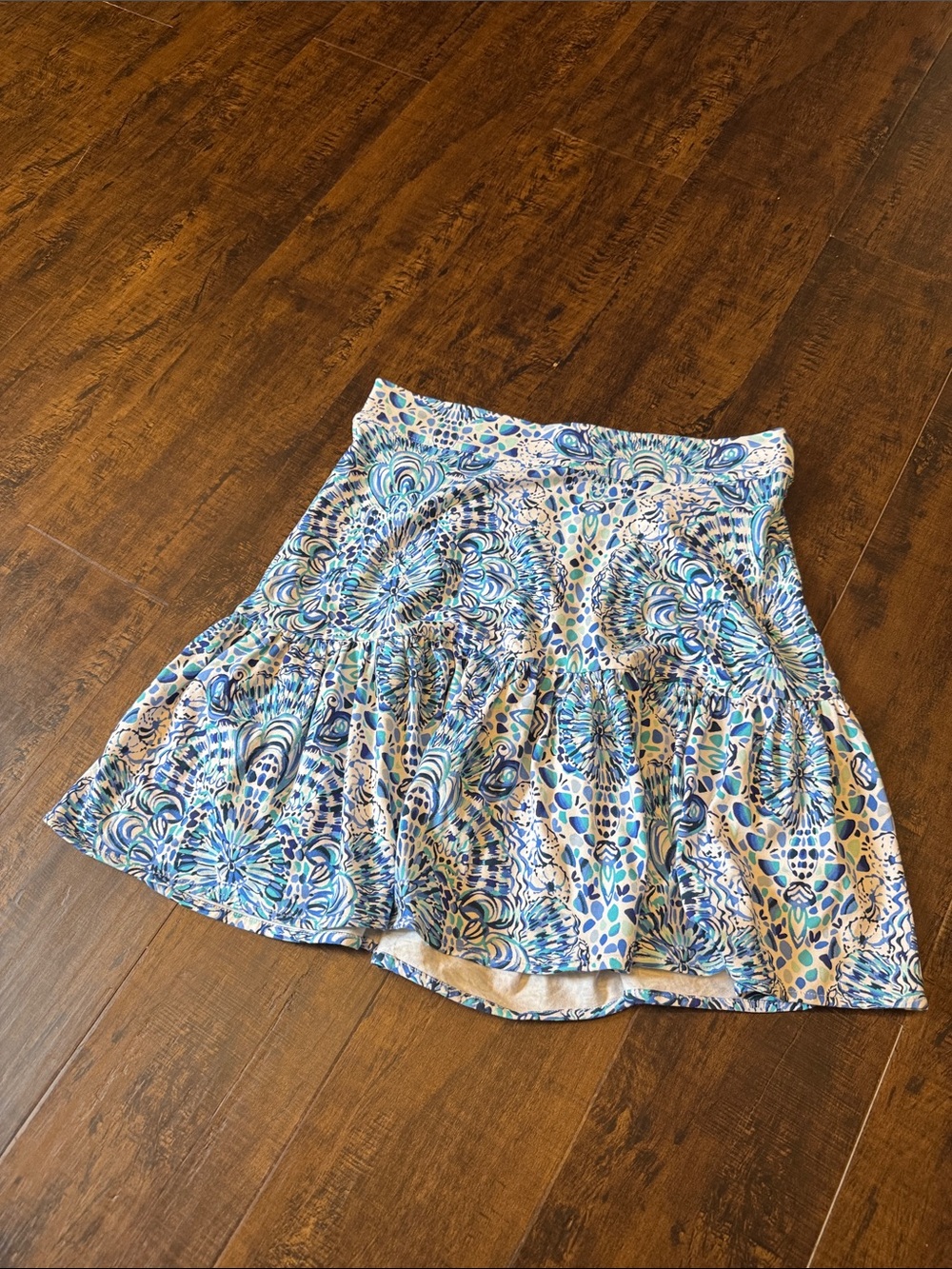 Lilly Pulitzer Blue & White Floral Skirt sz small